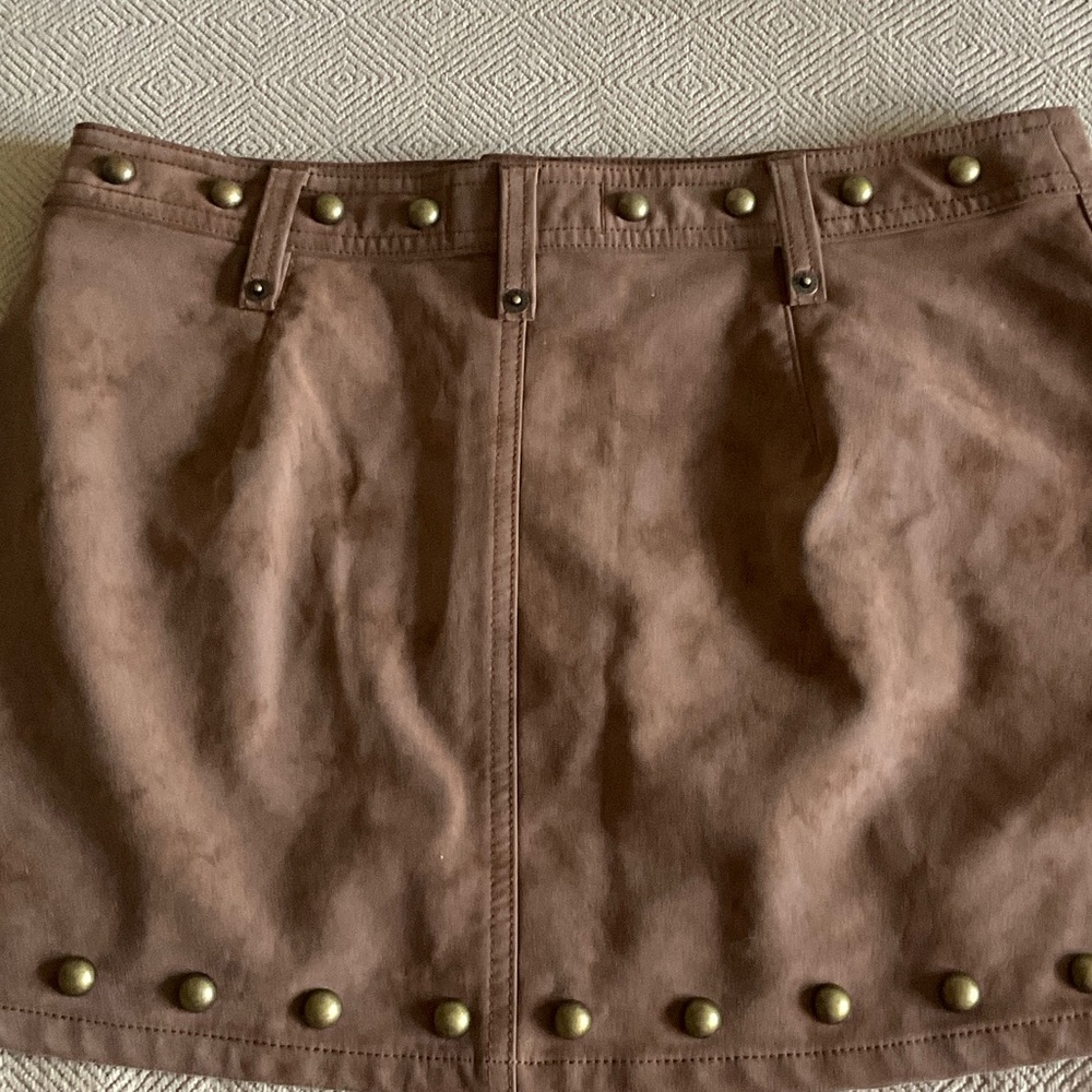 NWOT We the Free Rockwood Suede Mini Skirt in Brown SZ 6 - Picture 3 of 3
